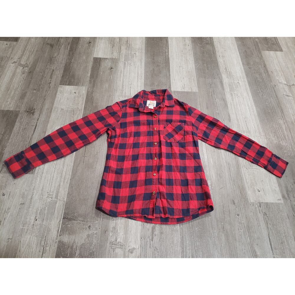 Field & Stream Red & Blue Plaid Button Up Long Sleeved Shirt